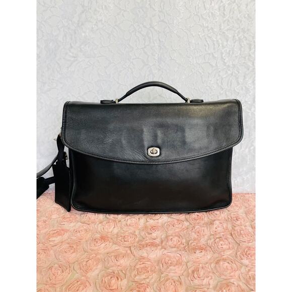 Vintage Coach Beekman leather black messenger briefcase 5265